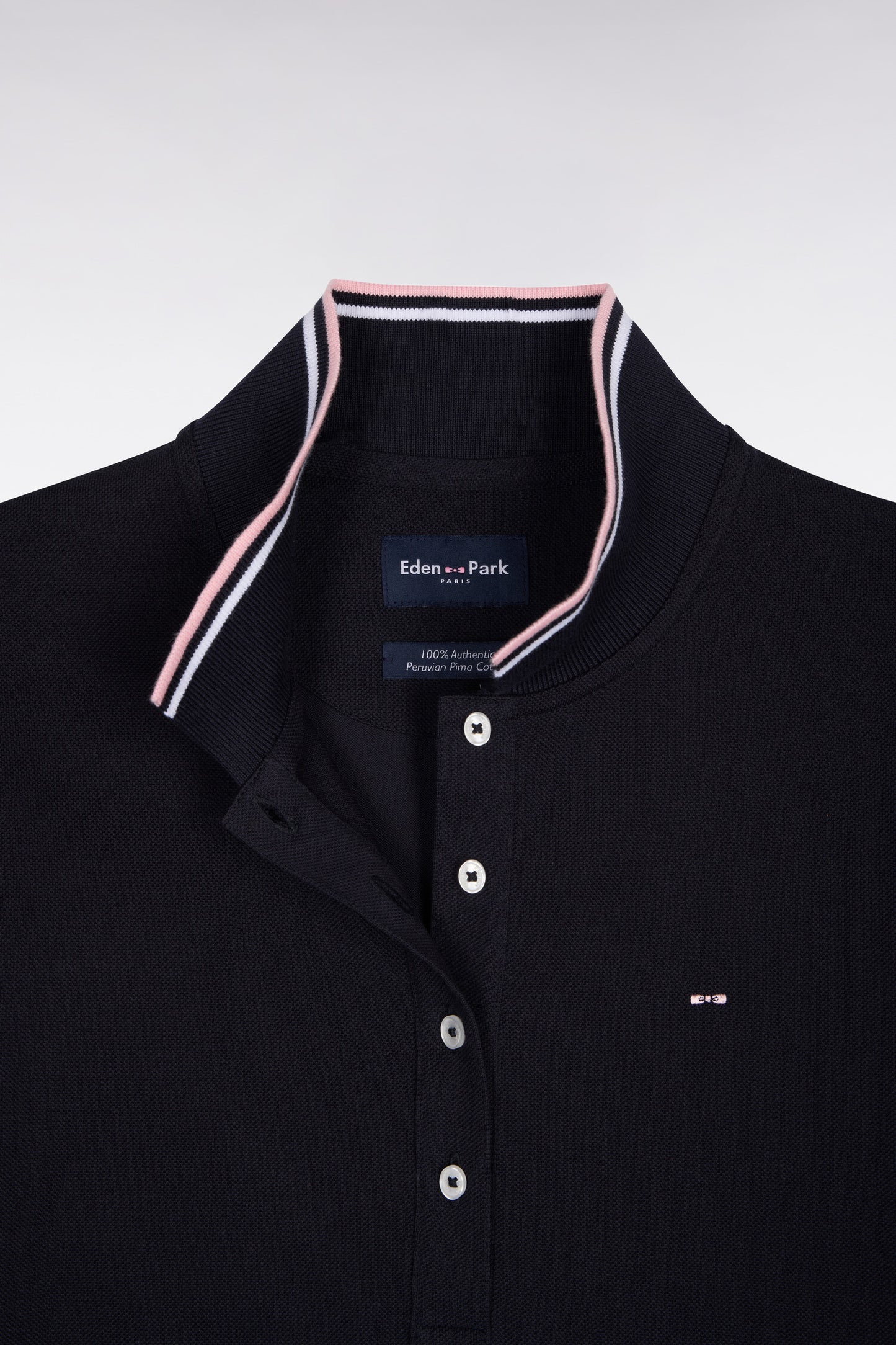 Polo à manches courtes en coton marine coupe regular