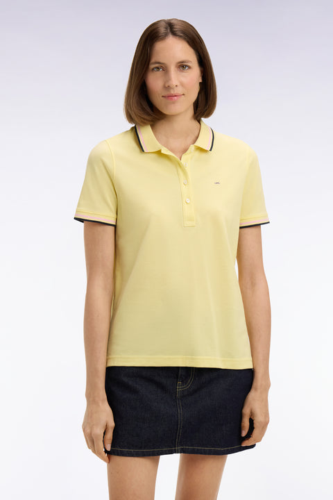 Polo à manches courtes en coton jaune clair coupe regular - Image 3