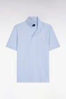 Polo à manches courtes en coton gris clair coupe slim