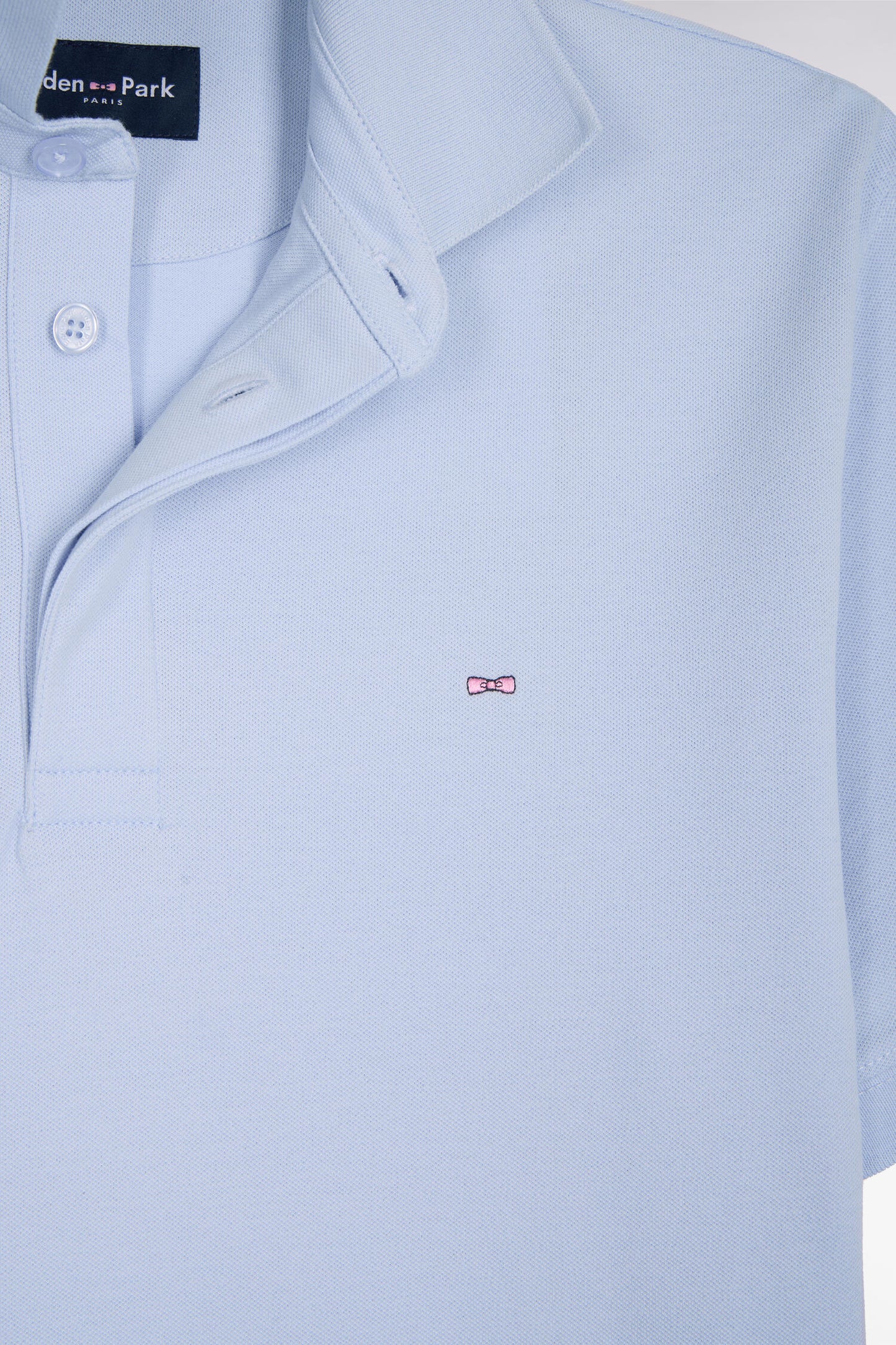 Polo à manches courtes en coton gris clair coupe slim