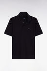 Polo à manches courtes en coton noir coupe slim