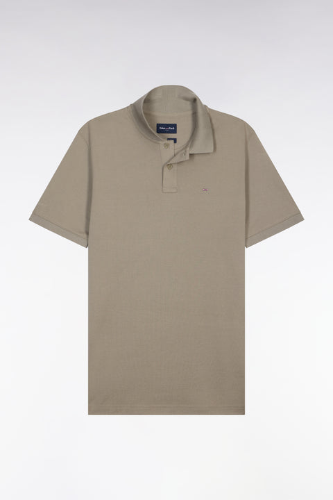 Polo à manches courtes en coton kaki coupe regular - Image 2
