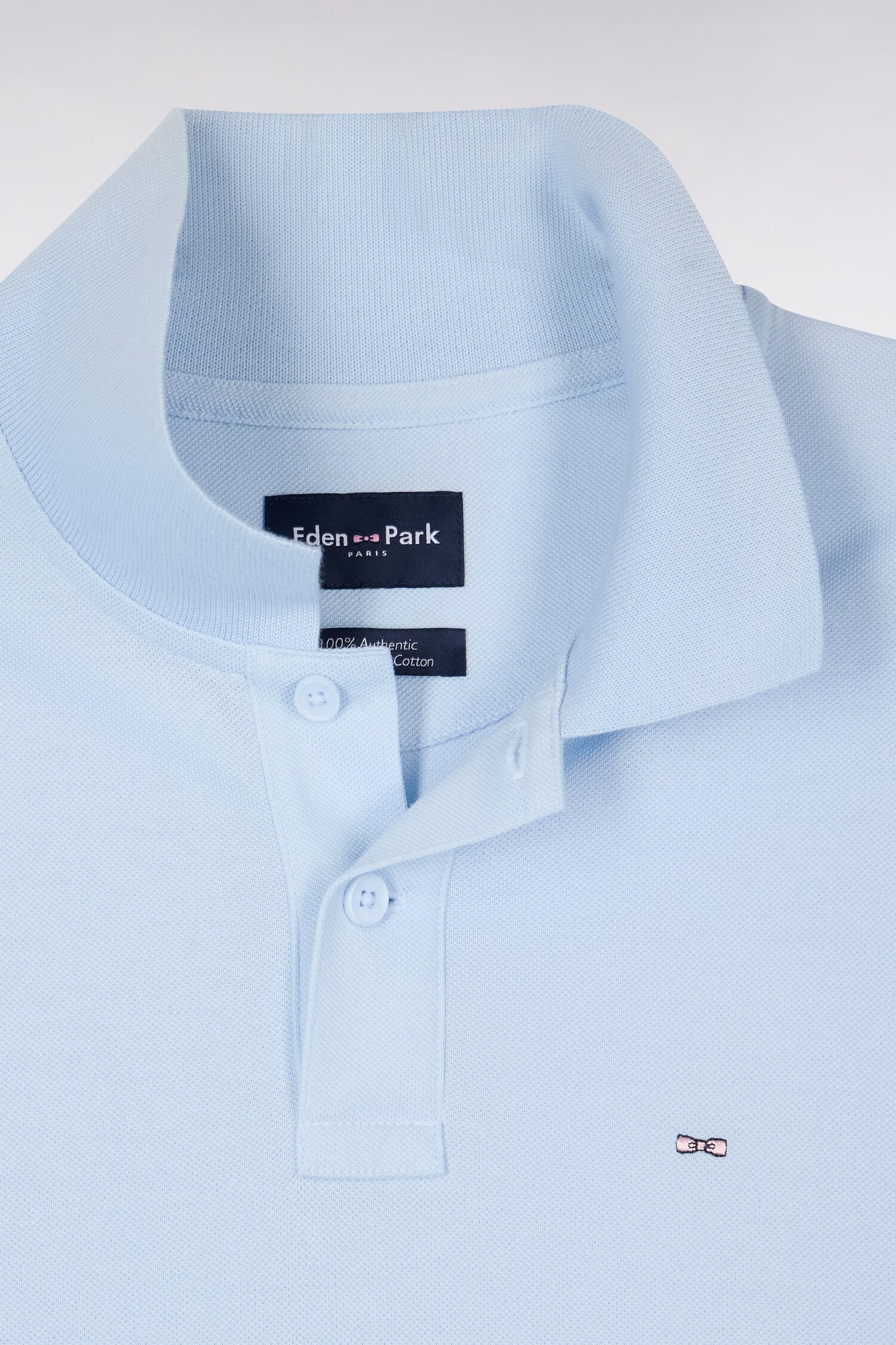 Polo à manches courtes en coton ciel coupe regular