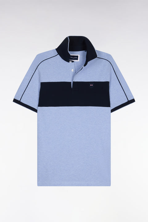 Polo à manches courtes en coton stretch ciel coupe slim - Image 2