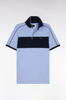 Polo à manches courtes en coton stretch ciel coupe slim