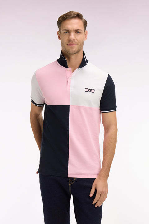 Polo à manches courtes en coton rose à cadrans coupe regular - Image 3