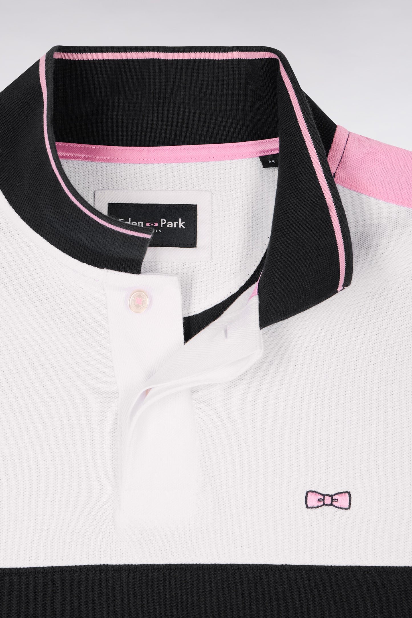 Polo à manches courtes en piqué coton blanc coupé cousu