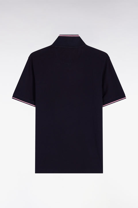 Polo à manches courtes en piqué coton marine - Image 2