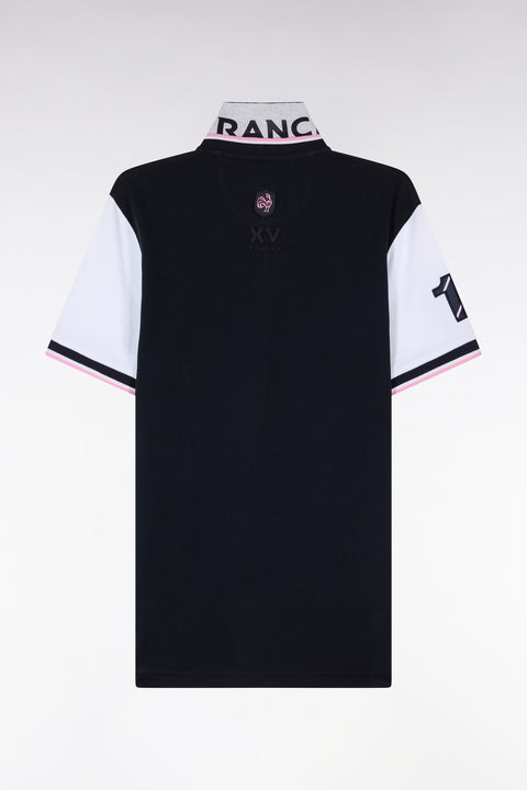 Polo à manches courtes XV de France en piqué coton marine France - Image 2