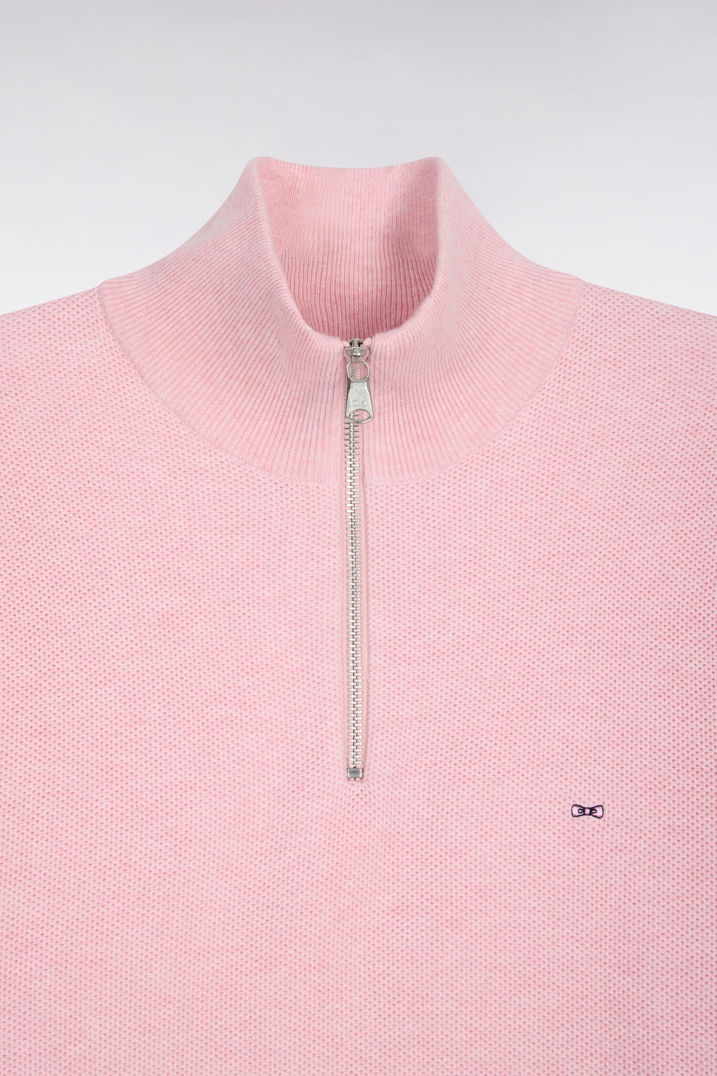 Pull col camionneur en coton rose