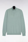 Pull col camionneur en coton vert d'eau