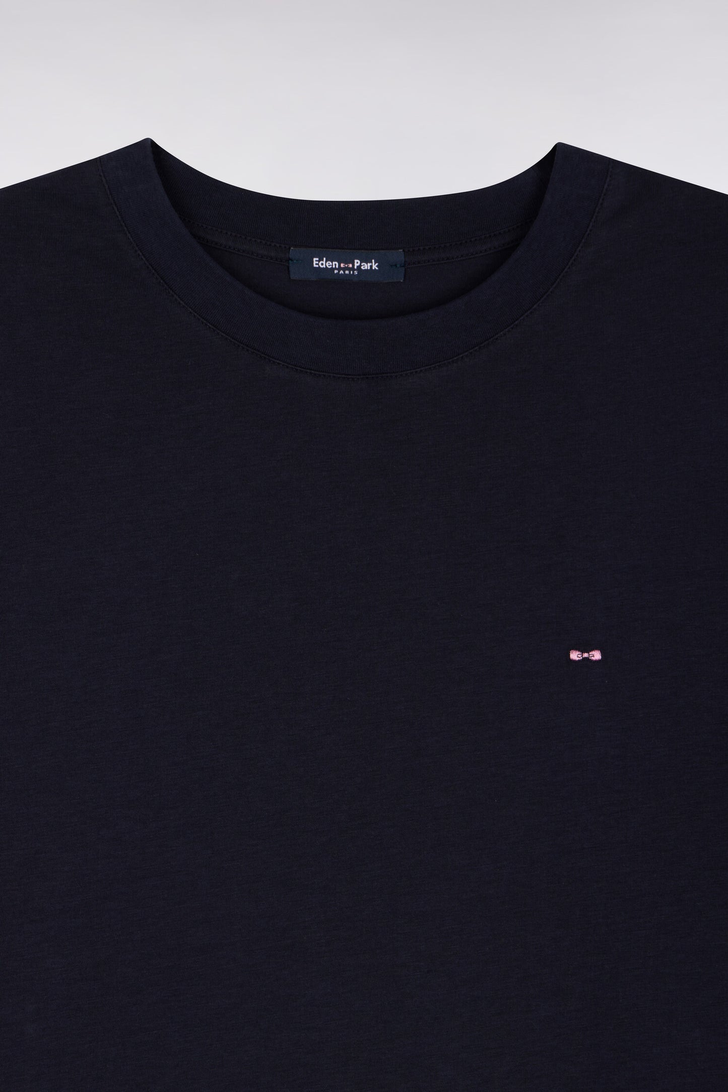 Straight cut navy lyocell and cotton T-shirt dress