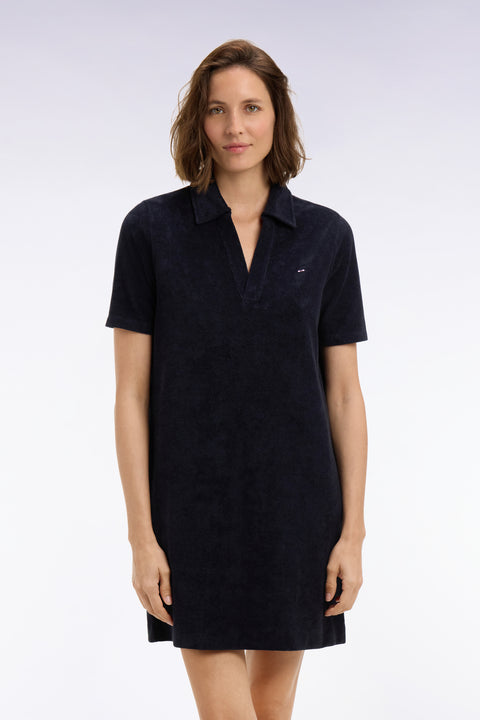 Robe courte en éponge marine coupe droite - Image 3