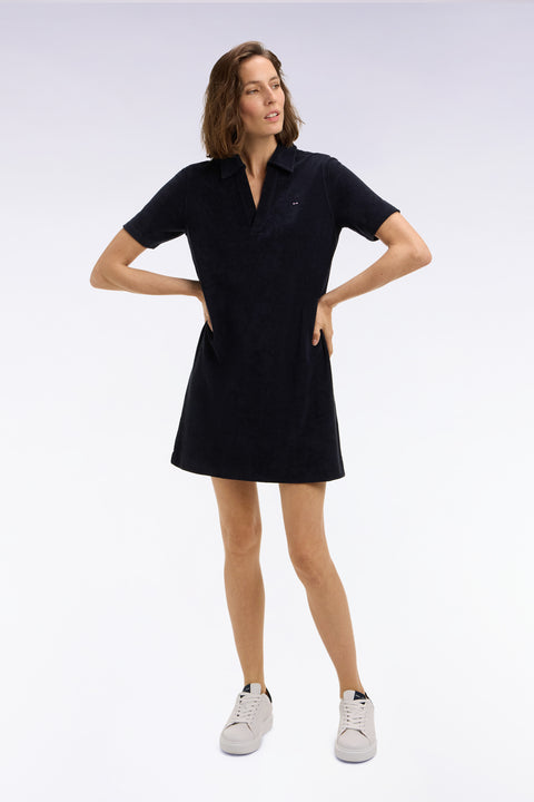 Robe courte en éponge marine coupe droite - Image 1