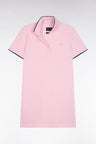 Robe polo en coton rose coupe droite