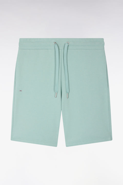 Short en molleton coton vert d'eau - Image 2