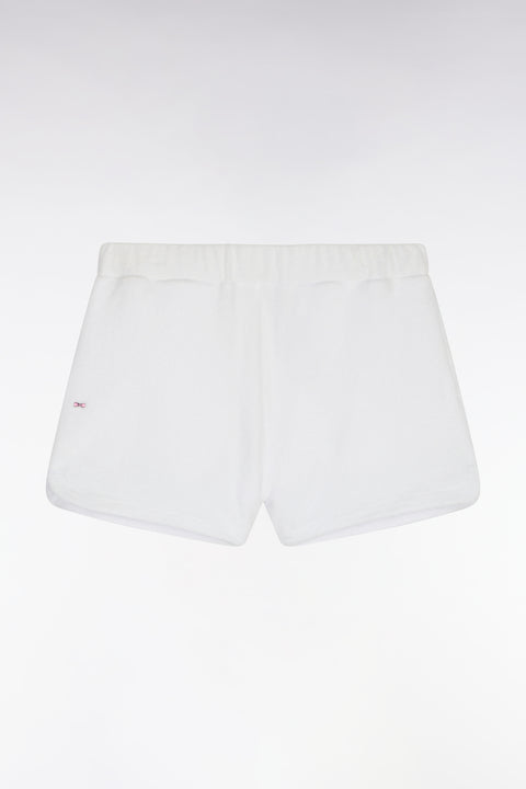 Short taille élastiqué en éponge blanc coupe regular - Image 2