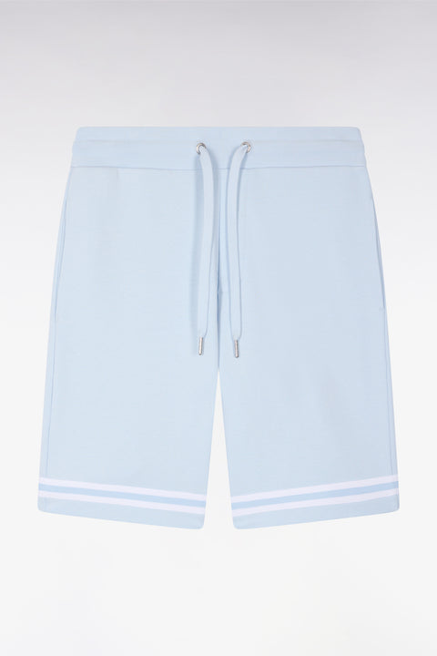Short en molleton ciel à bordures de jambe rayées - Image 2