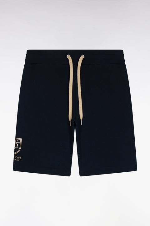 Short en molleton coton marine écusson brodé - Image 2