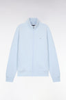 Sweatshirt zippé en molleton coton bleu ciel