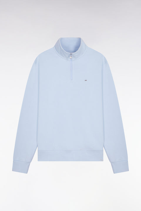 Sweatshirt col camionneur en molleton coton ciel - Image 2