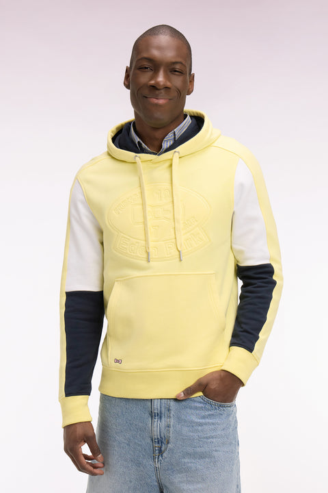 Sweatshirt à capuche en molleton coton jaune brodé - Image 3
