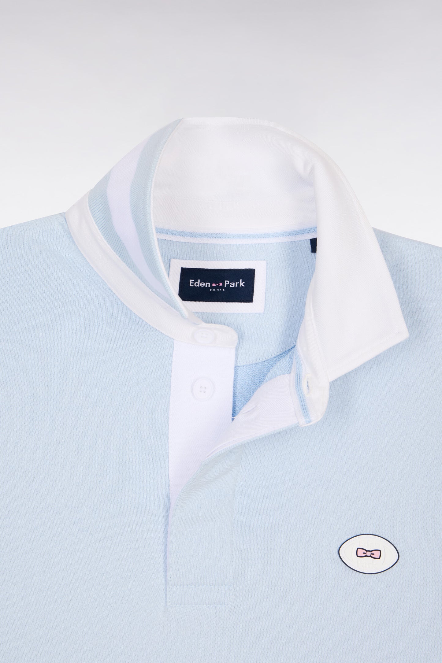 Sweatshirt col maillot en molleton ciel coupe regular