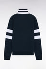 Sweatshirt col maillot en molleton marine coupe regular
