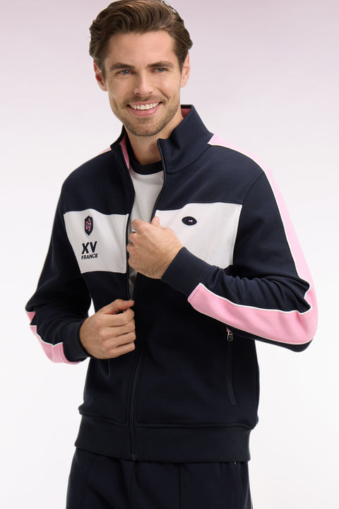 Sweatshirt zippé XV de France marine coupe regular - Image 1