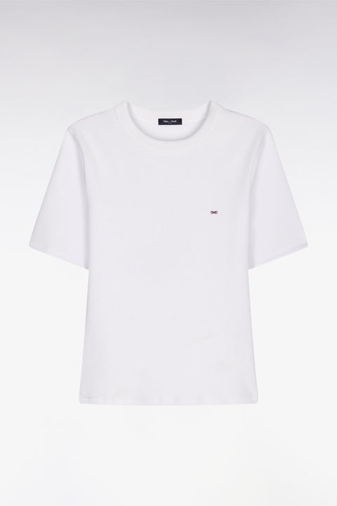 T-shirt col rond à manches courtes blanc coupe slim - Image 2