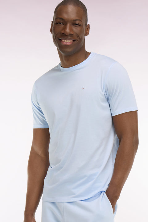 T-shirt à manches courtes en coton Pima ciel coupe regular - Image 1