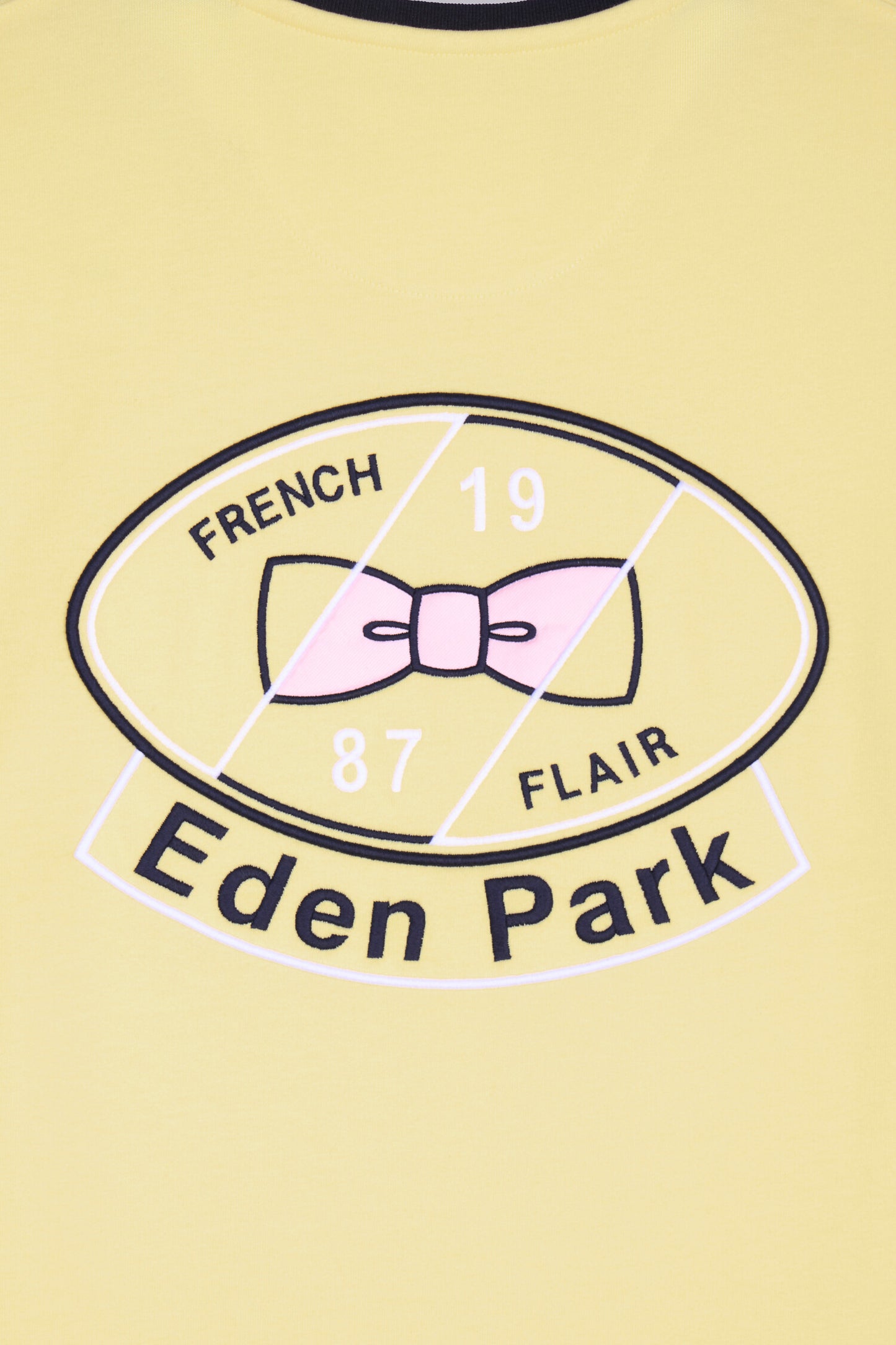 T-shirt à manches courtes en coton jaune brodé coupe regular