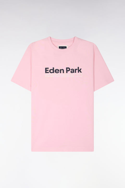 T-shirt à manches courtes en coton rose sérigraphie Eden Park coupe regular - Image 2