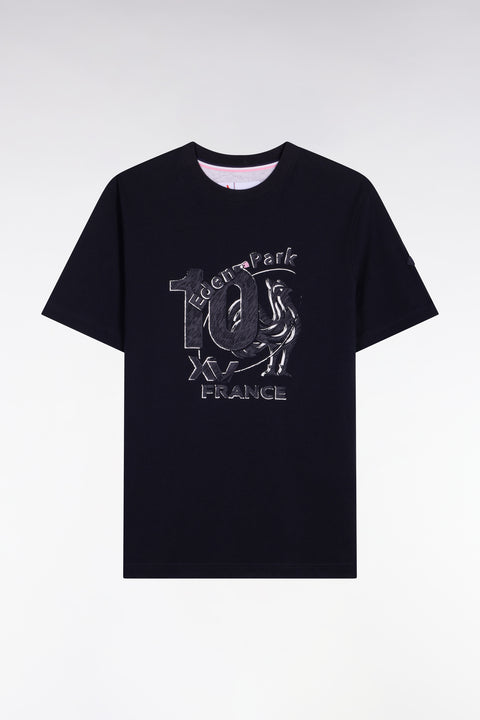 T-shirt XV de France à manches courtes en coton marine sérigraphié coupe regular - Image 2