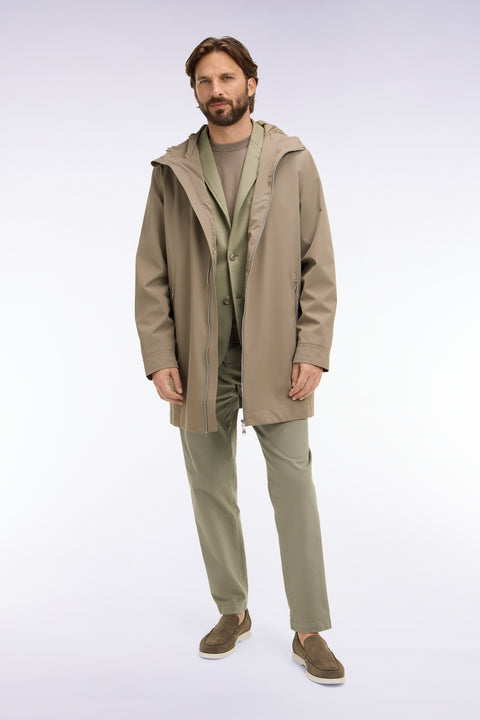 Parka à capuche en nylon beige - Image 3