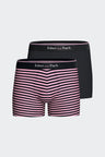Lot de deux boxers en coton stretch marine et rose