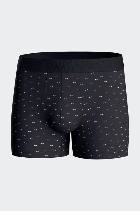 Boxer en jersey de coton stretch à micromotifs nœuds papillon marine - Image 1