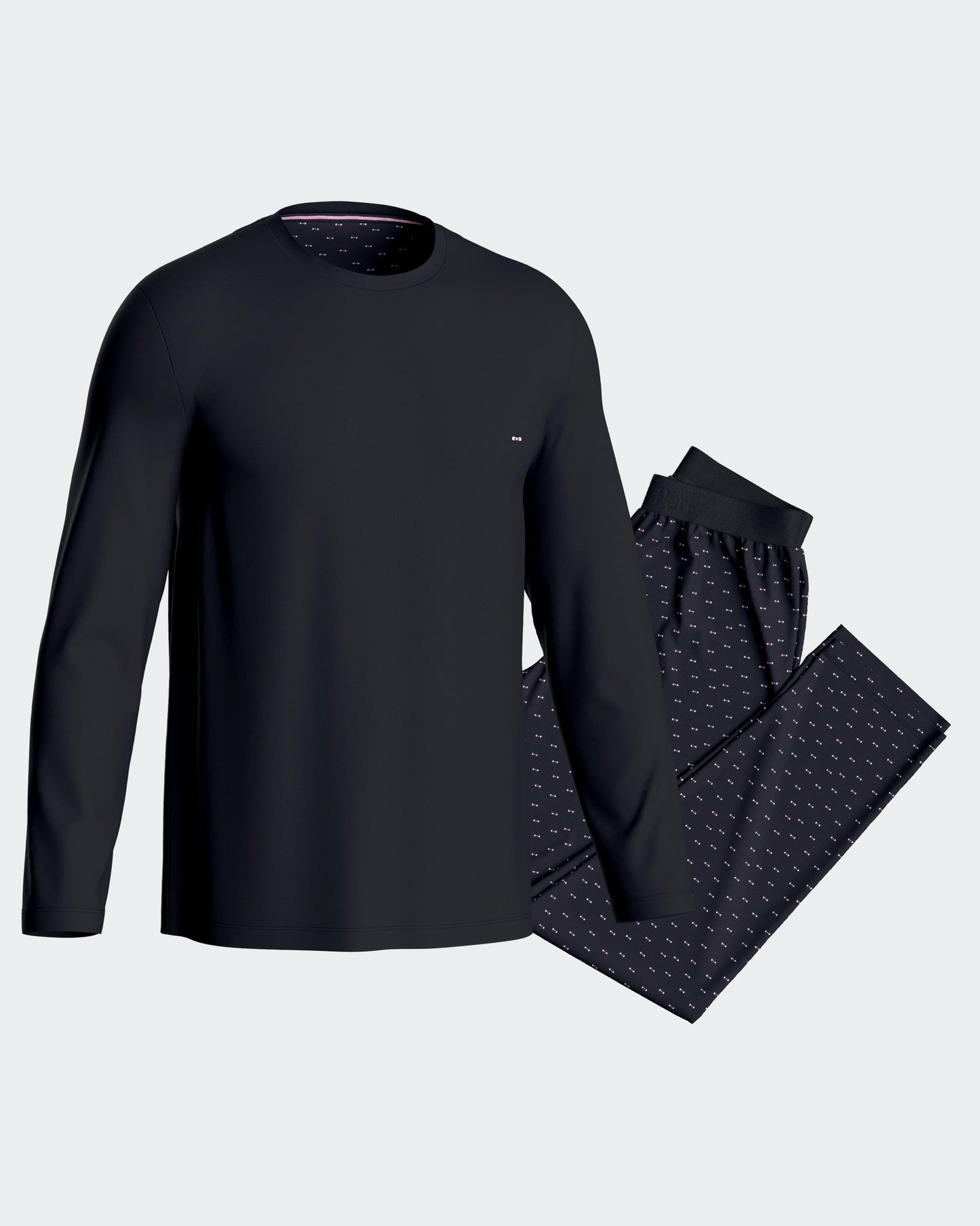 Pyjama long en jersey de coton marine