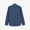 Chemise bleue imprimé exclusif fleuri