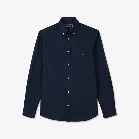 Chemise bleu marine avec détails fleuris - Image 2