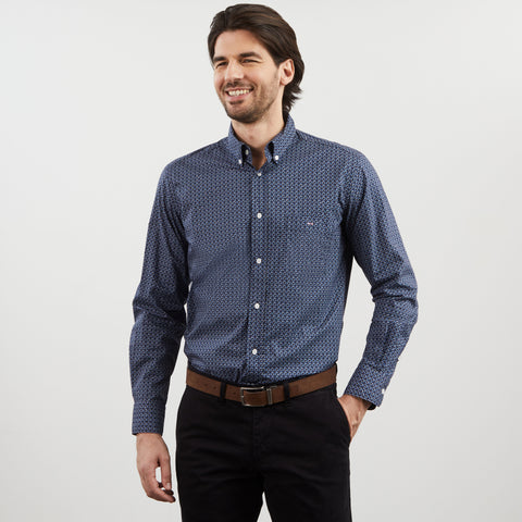 Chemise à micro-motif géométrique gris - Image 3