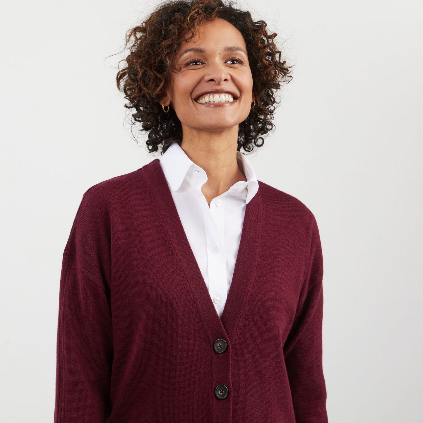 Cardigan bordeaux uni