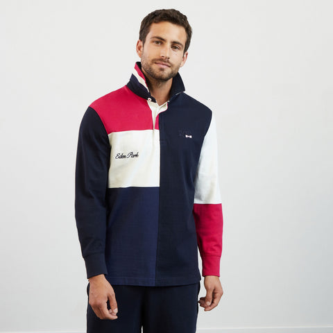 Maillot bleu foncé colorblock à broderies 2023 - Image 1