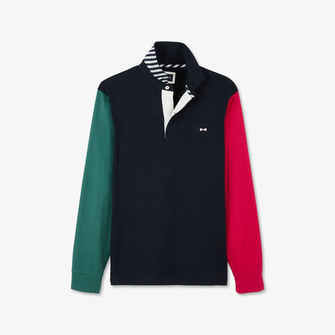 Maillot bleu marine colorblock manches longues - Image 2