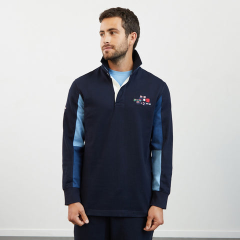 Maillot bleu marine colorblock manches longues - Image 3