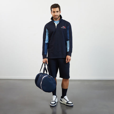 Maillot bleu marine colorblock manches longues - Image 1