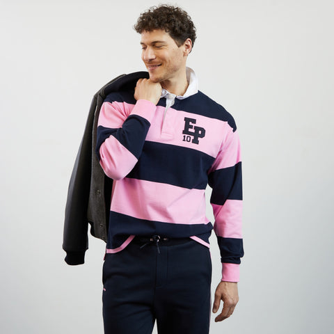 Maillot rose manches longues à rayures - Image 1