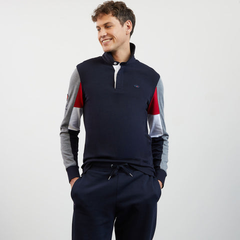 Maillot bleu foncé colorblock à broderies XV de France - Image 1