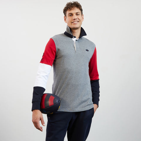 Maillot gris colorblock XV de France manches longues - Image 1