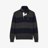 Dark grey striped polo-neck jumper